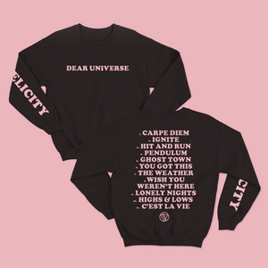 "DEAR UNIVERSE" Black Sweatshirt