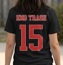 Load image into Gallery viewer, "EMO TRASH" BLACK JERSEY TEE (T-SHIRT)